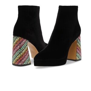 Betsey Johnson Raylan Boots with Rainbow Bling Heel
